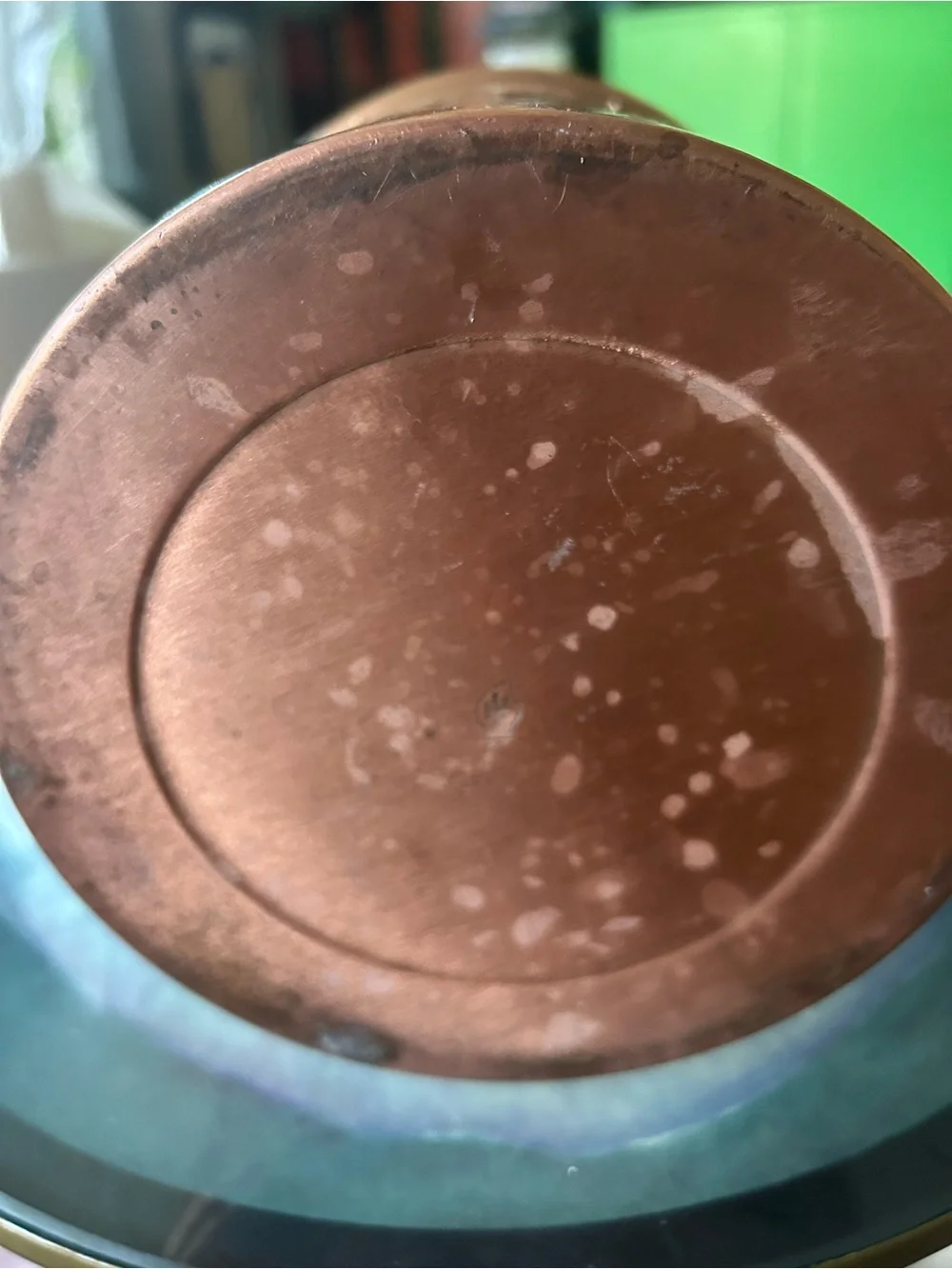 Copper Hammered Cookie Canister with Brass Label